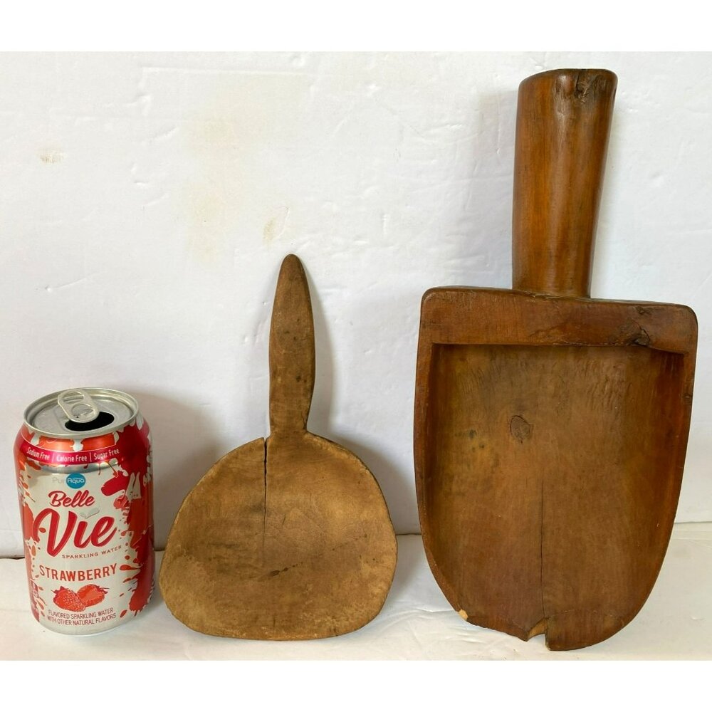 Antique Vintage Kitchen Tools Wooden Scoop & Paddle Hand Crafted Made Rustic - Picture 13 of 13